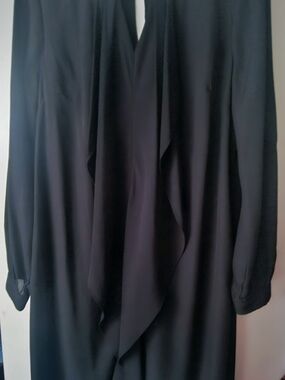 Black Women's Draped Open-Front Dress